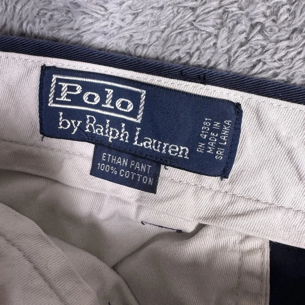 Polo Ralph Lauren Pants Men's 34x30 Ethan Trouser Golf Twill Blue Pleated Chino